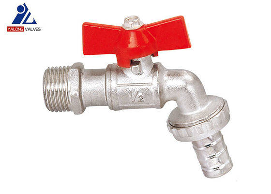 Nickle Plated Faucet ISO14001 Brass Bibcock Valve 1.6Mpa Brass Butterfly Valve
